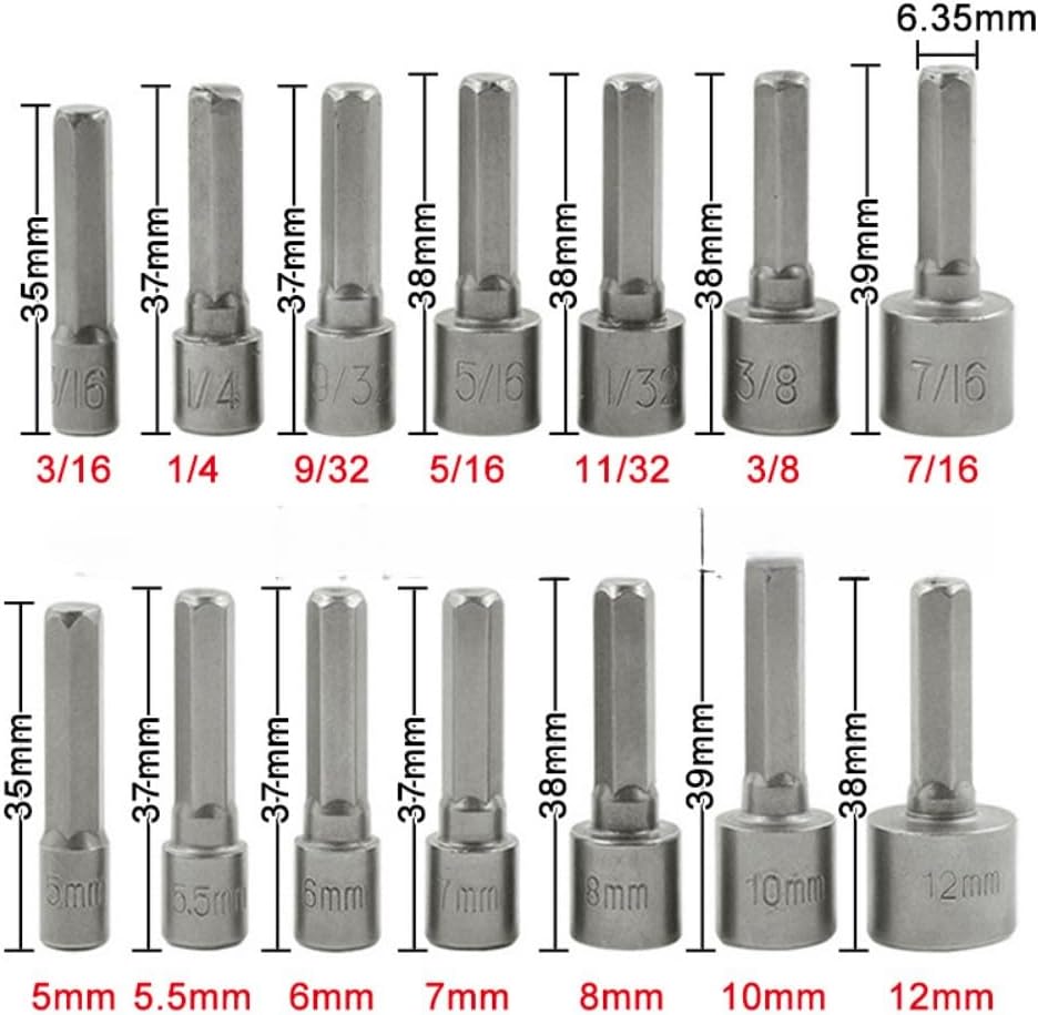 9/14pcs Hex Shank Power Nut Dr - Einhell Power X Tools recension och pris