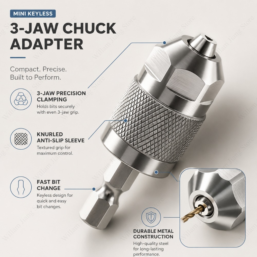 3 Jaw Drill Chuck Adapter with - Einhell Power X Tools recension och pris
