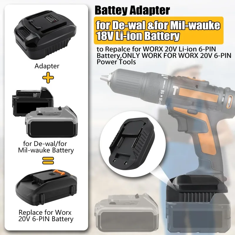 DM20WORX6 Battery Adapter for  - Dewalt Power Tools Xr recension och pris