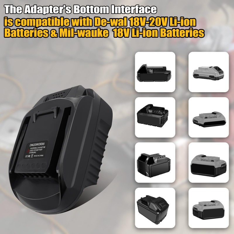 DM20WORX6 Battery Adapter for  - Dewalt Power Tools Xr recension och pris